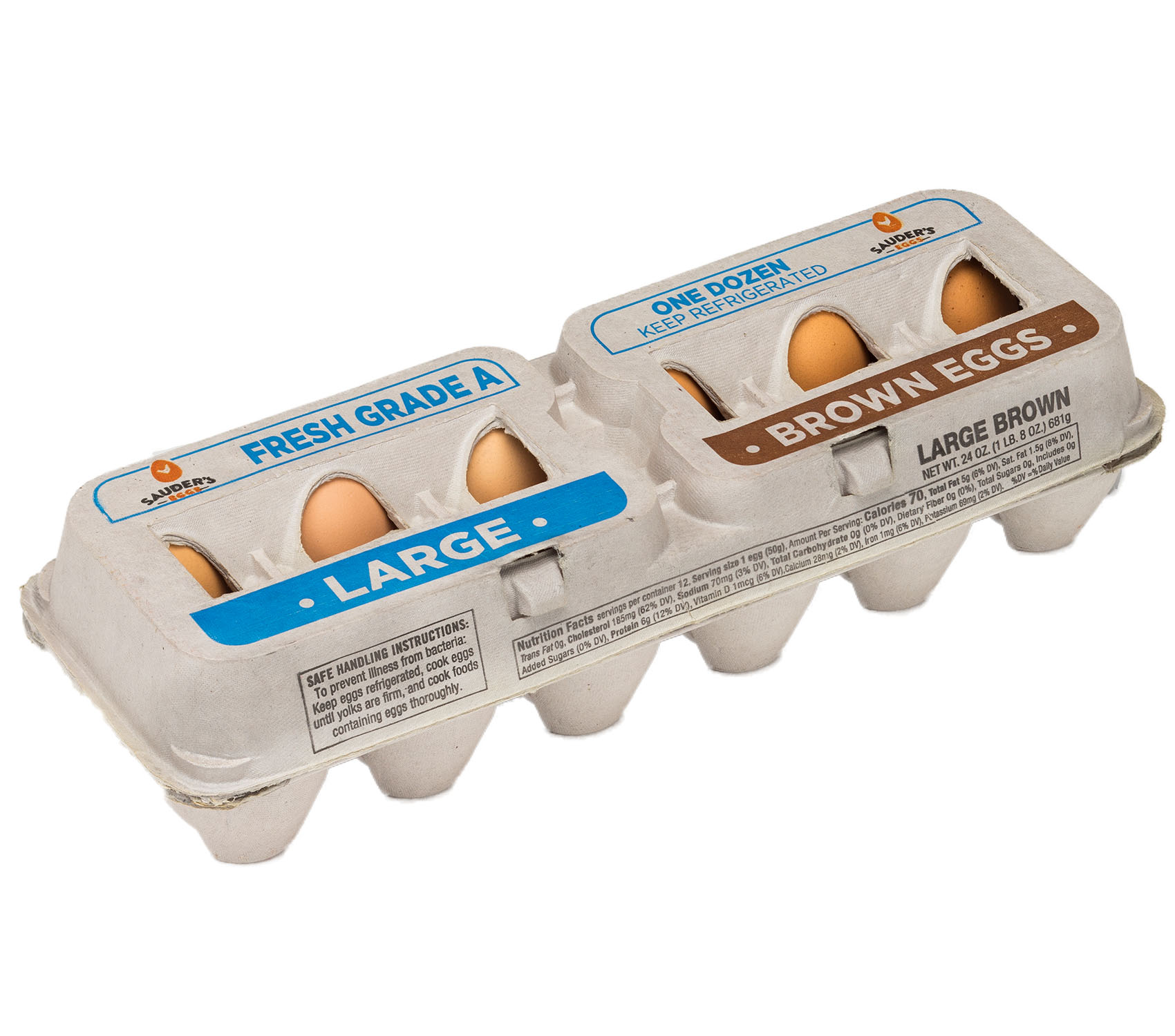 Sauder's Eggs 12 Grade A Large Brown Eggs egg carton