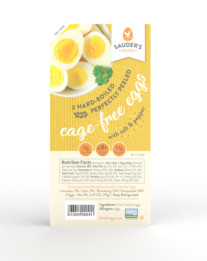 Sauder's Eggs Cage-Free Hard-Boiled Peeled Eggs 2-pack