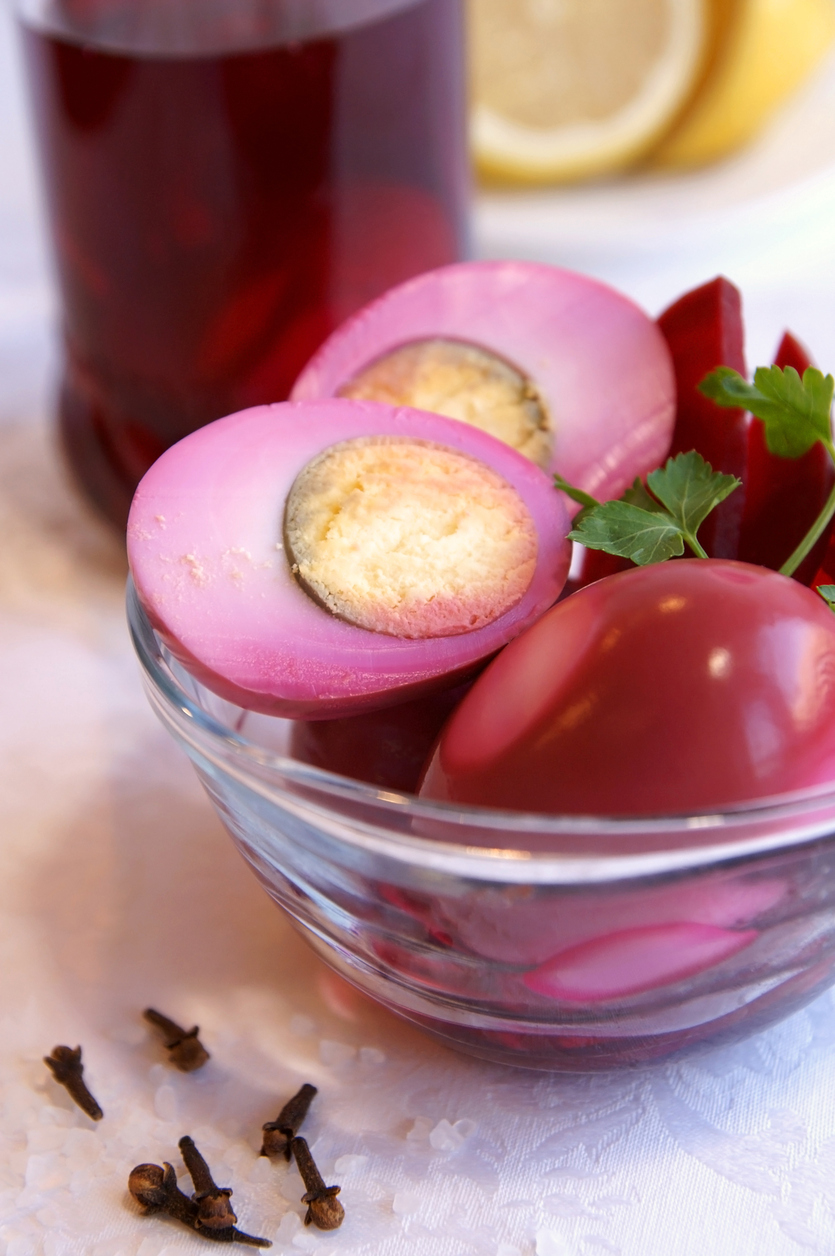 German Pickled Eggs with Red Beet Dish