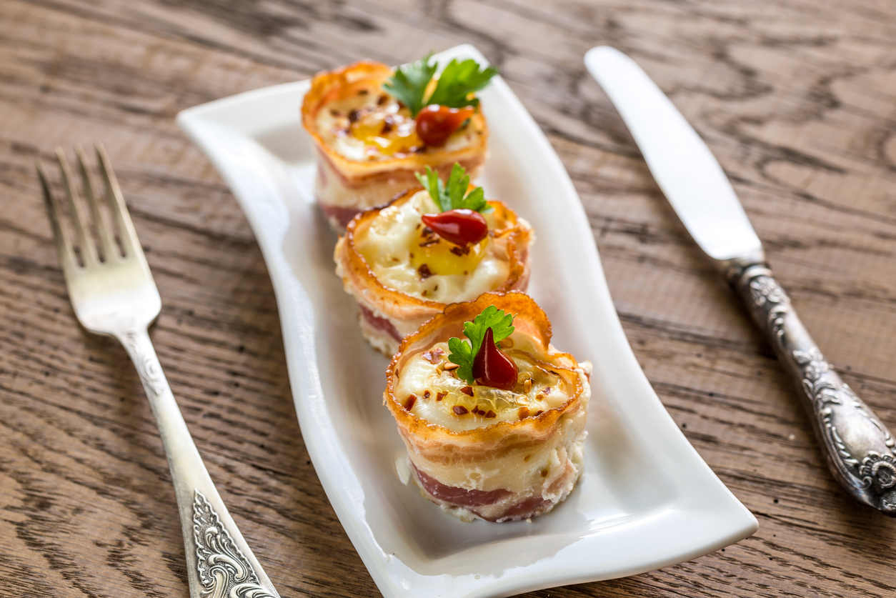 Bacon wrapped egg cups