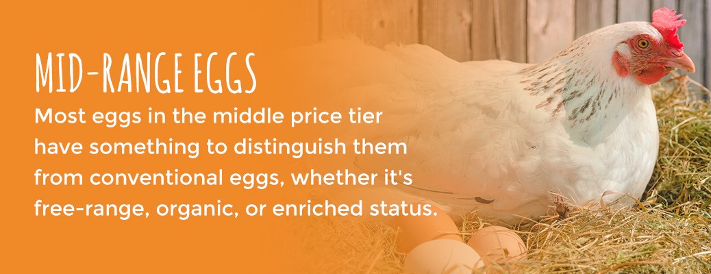 eggs priced in the mid-range have something to distinguish them from conventional eggs